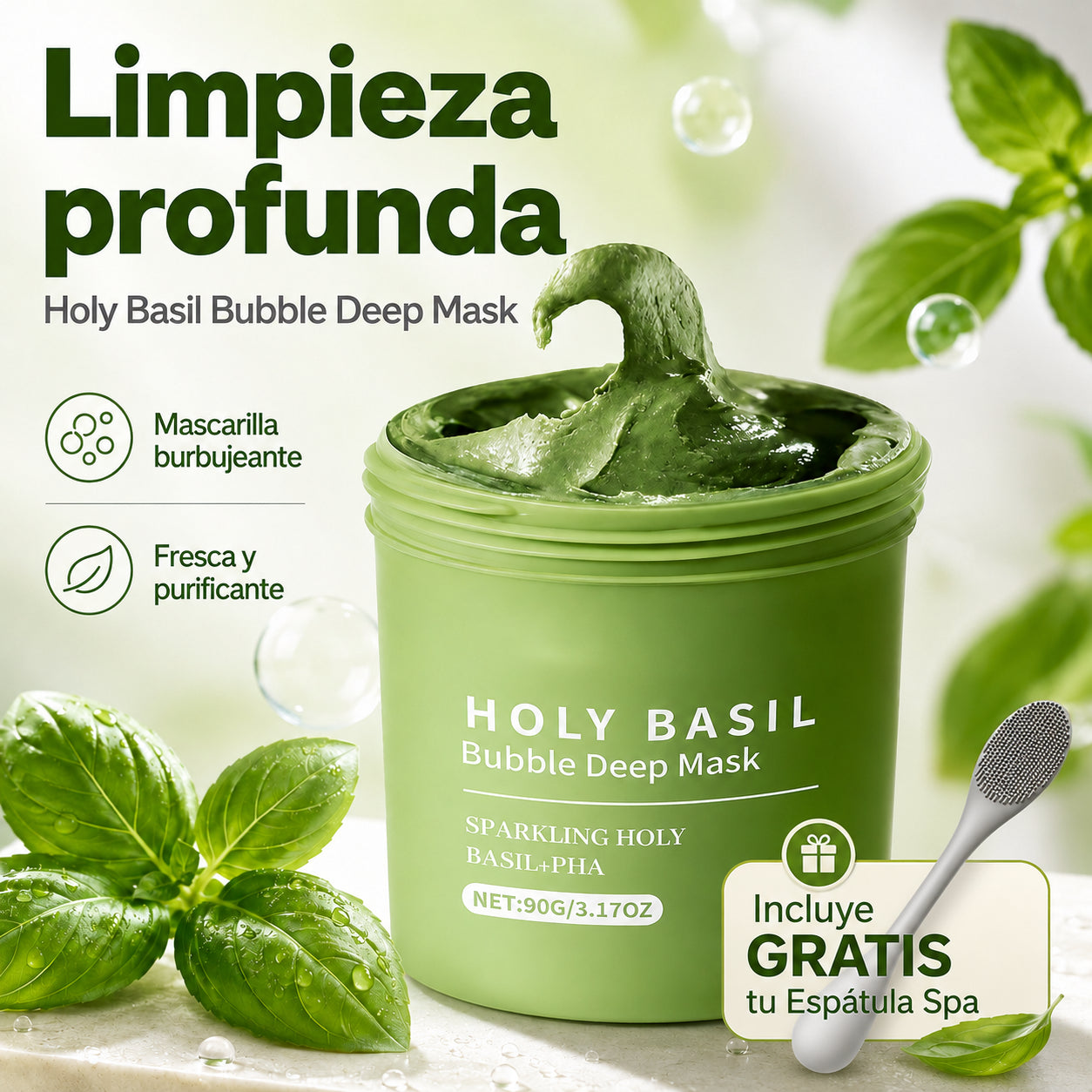 Holy Basil™ – Mascarilla Coreana de Burbujas
