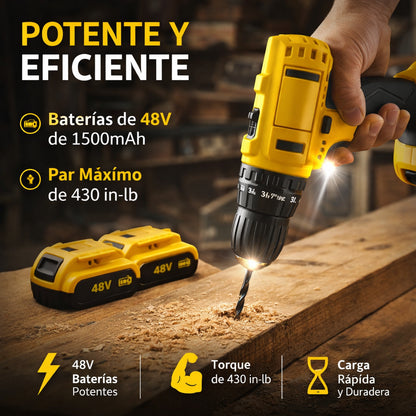 KIT TALADRO INALÁMBRICO + 26 ACCESORIOS + 2 BATERIAS REGALO 🎁