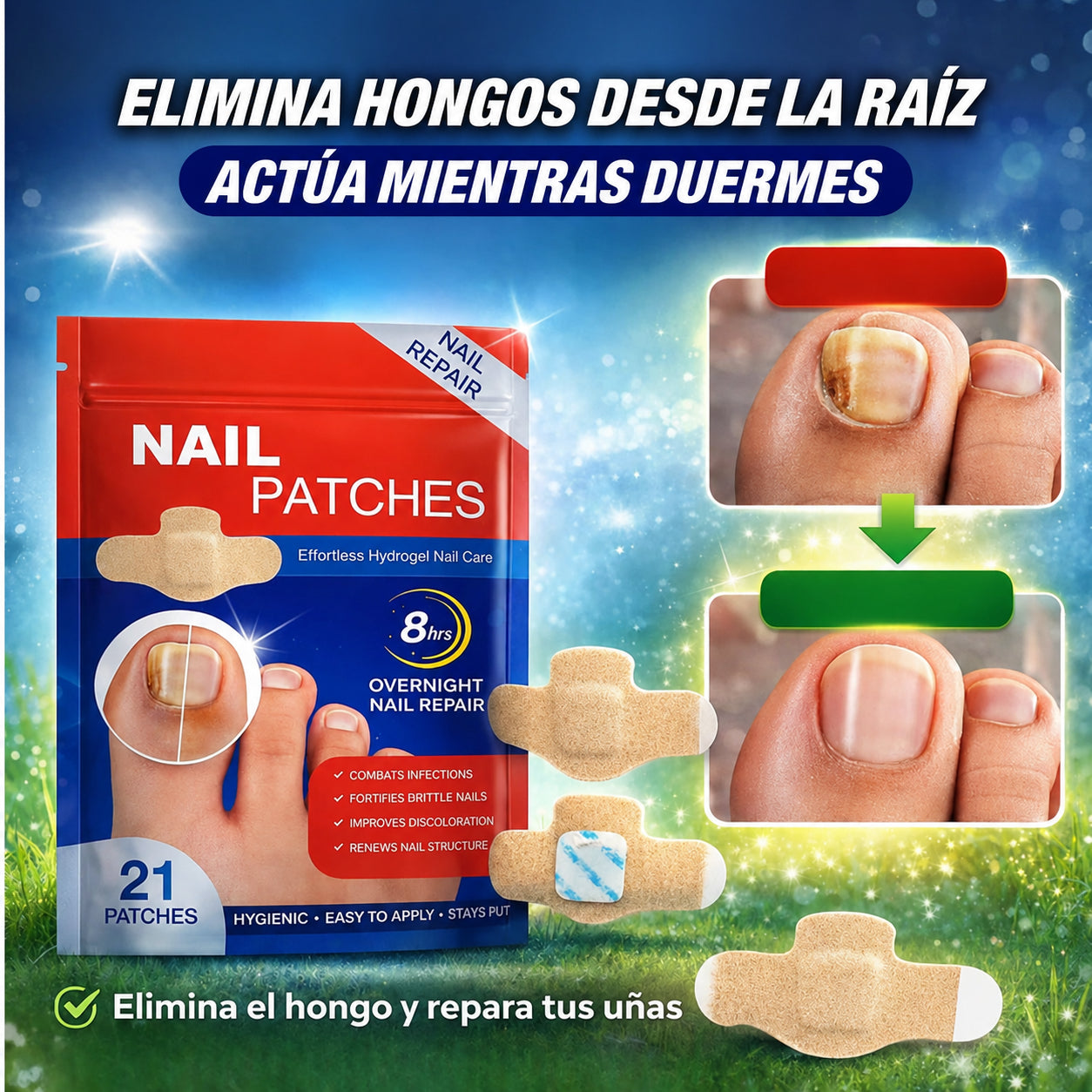 DermaPatch™ - Parches Antifúngicos para Hongo