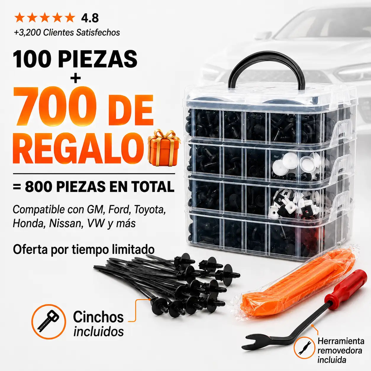 Kit de Vinchas Automotrices 100 Piezas + 700 de Regalo🎁