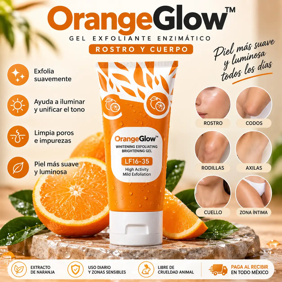 OrangeGlow™ - Exfoliante Enzimático de Naranja