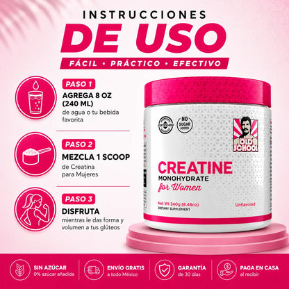 Creatina Monohidratada para Mujer - Old School™