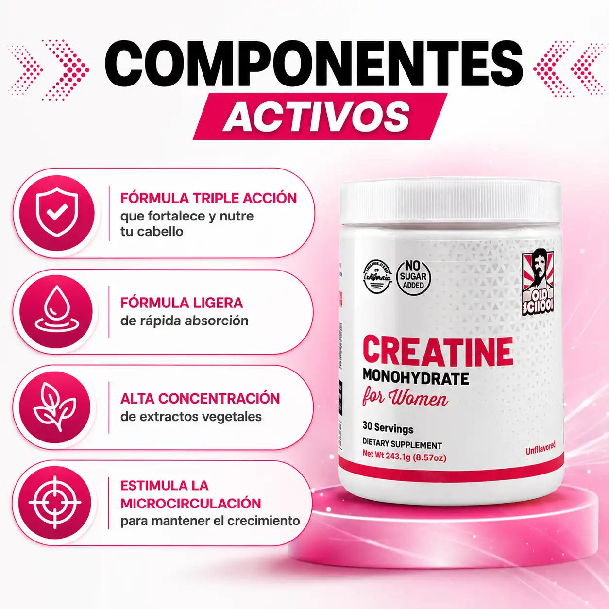 Creatina Monohidratada para Mujer - Old School™