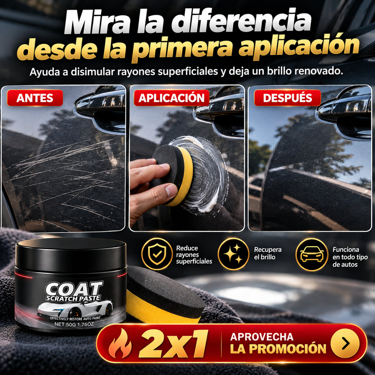 Coat Scratch™ - Elimina Rayones y Potencia el Brillo 2X1🎁