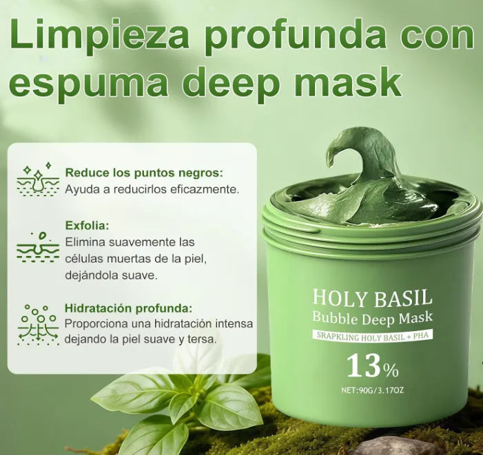 Holy Basil™ – Mascarilla Coreana de Burbujas