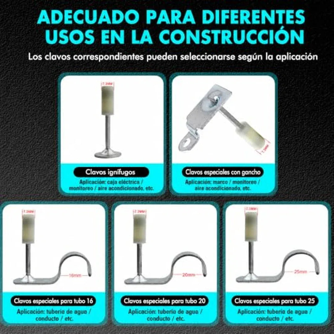 FijaClavos Pro™ - Pistola Fijadora de Clavos